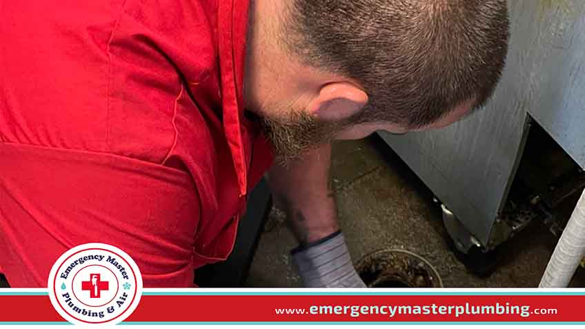 Plumber Performing Professional Drain Cleaning Service