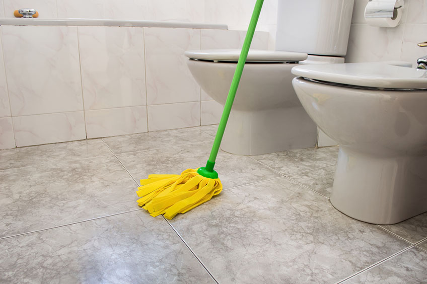 mop near toilet