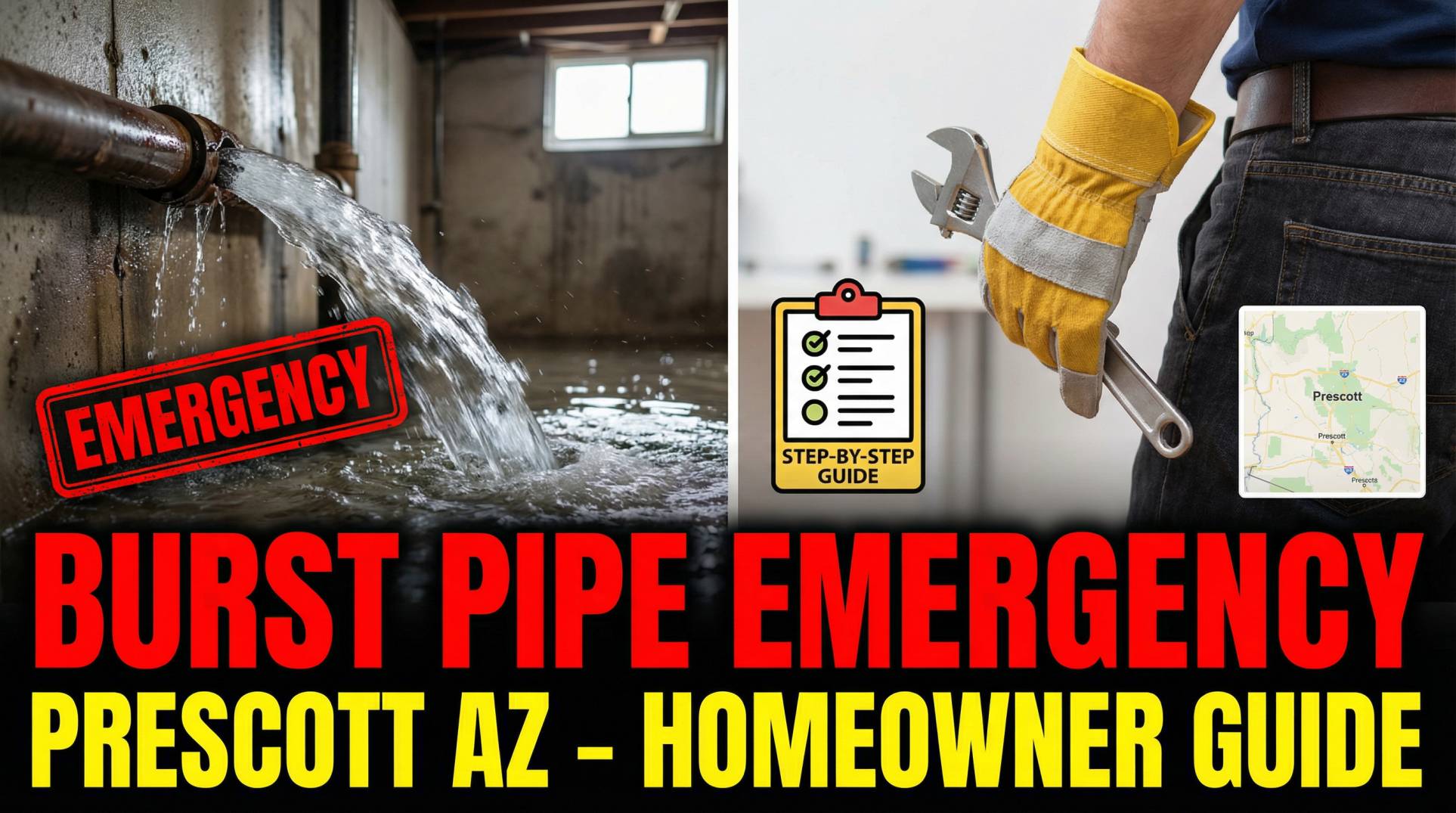 Burst Pipe Emergency in Prescott AZ – Step-by-Step Homeowner Guide