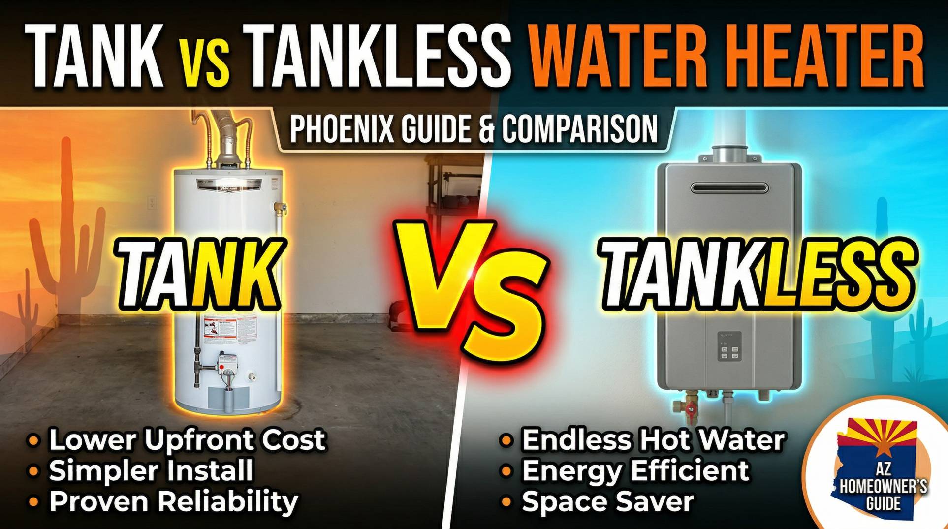 Tank vs Tankless Water Heater – Phoenix Guide