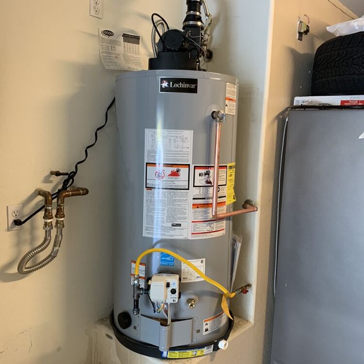New power vent water heater install